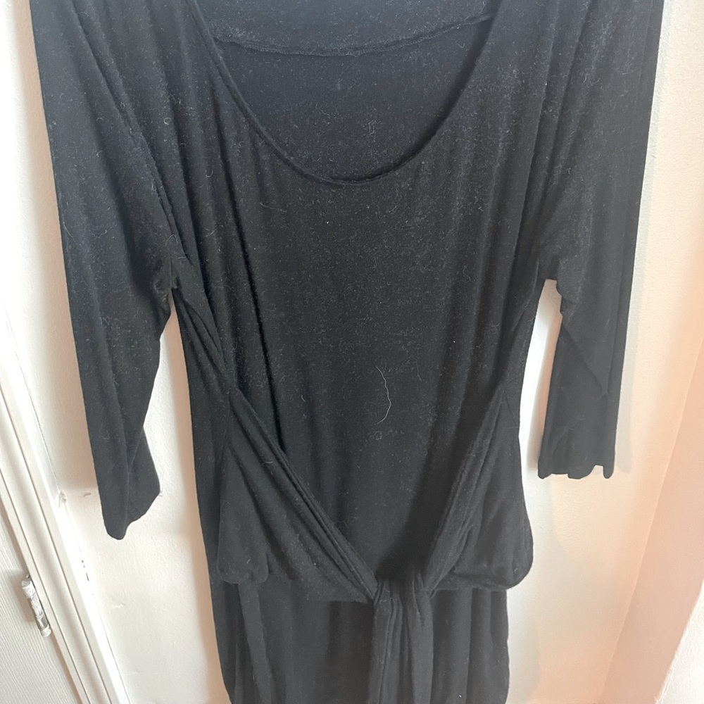 A New Day, black long sleeve tshirt dress, tie in front for extra detail